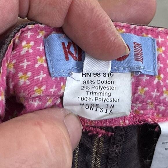 Kenzo Junior Girls Skirt Size 5 Brown Pink Denim Mini Ruffle Hem Pockets - Picture 6 of 6